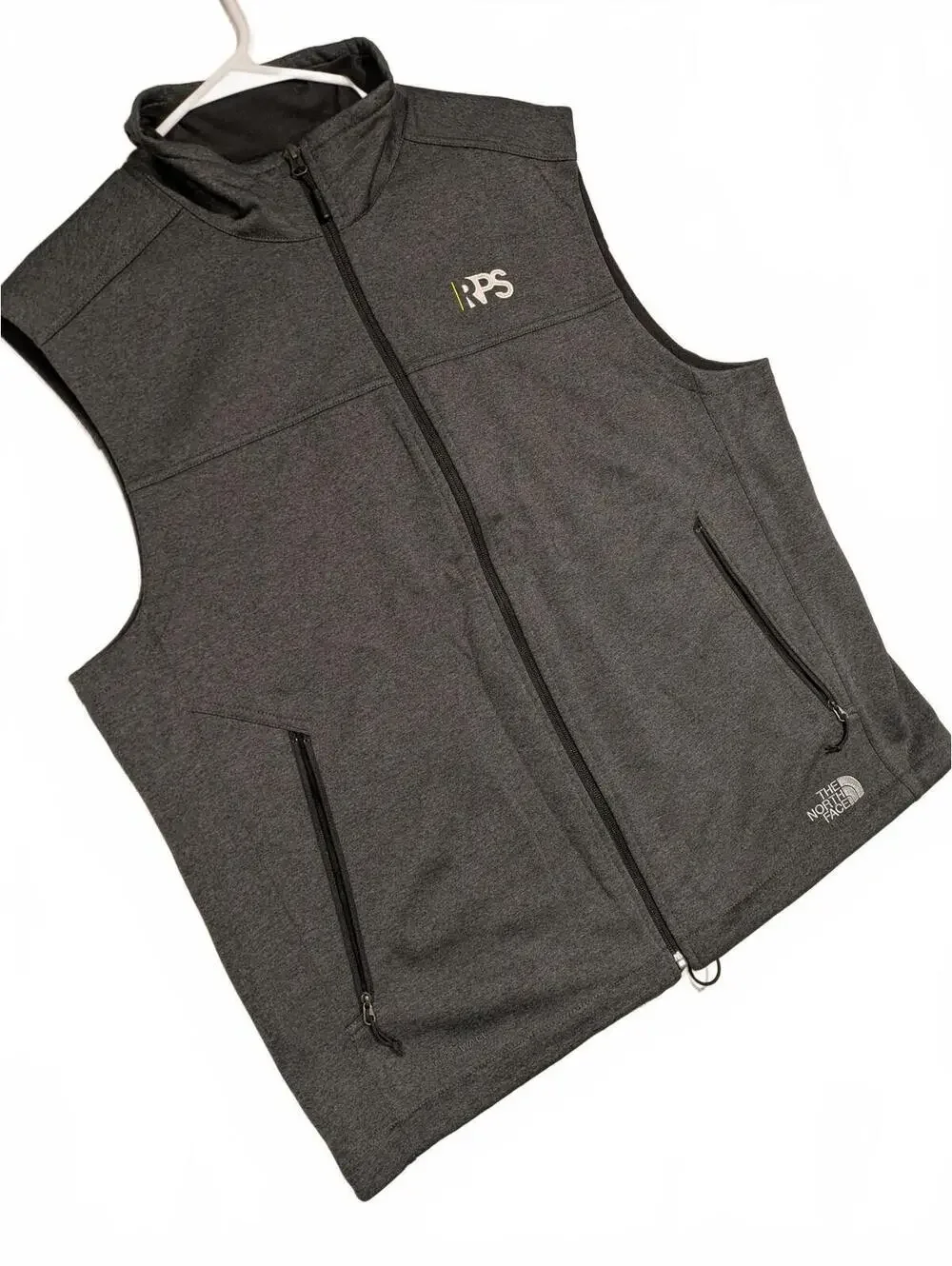 The North Face Gray Softshell Fleece Lined Full Zip Vest Outdoor Hiking Mens XL